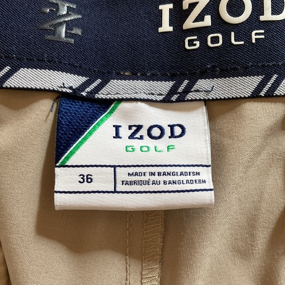 Izod Golf men’s shorts tan 36 waist summer lightweight - Picture 3 of 8